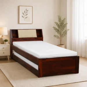 Weto Single Bed in Wenge Finish with Box Storage
