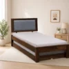 Oelmora Solid Wood Single Bed with Minimalist Design and Smooth Finish