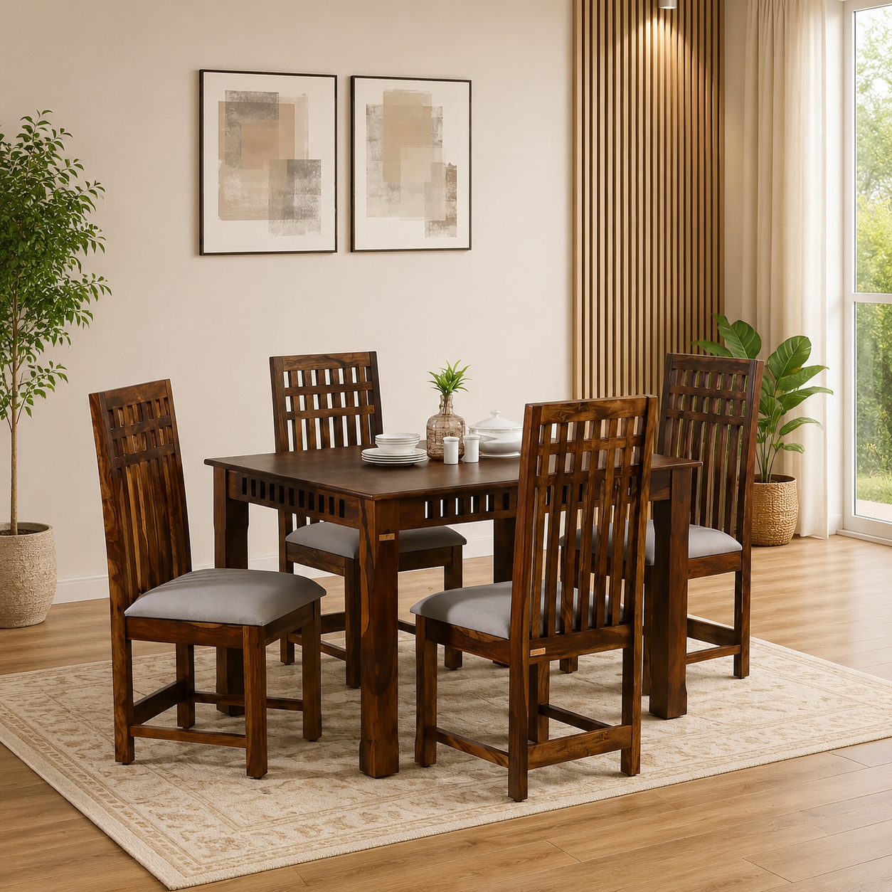 lolvira-Solid-Wood-Dining-Table-in-Pure-Natural-Essence-Finish-classic-wood-1.png lolvira Solid Wood Dining Table in Pure Natural Essence Finish - Image 1